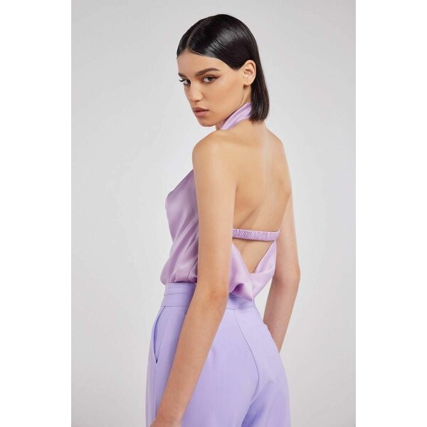 mind_matter30960 Εξώπλατη σατέν λιλά μπλούζα ντραπέ EMILIA Mind Matter  2023S015 - Image 1