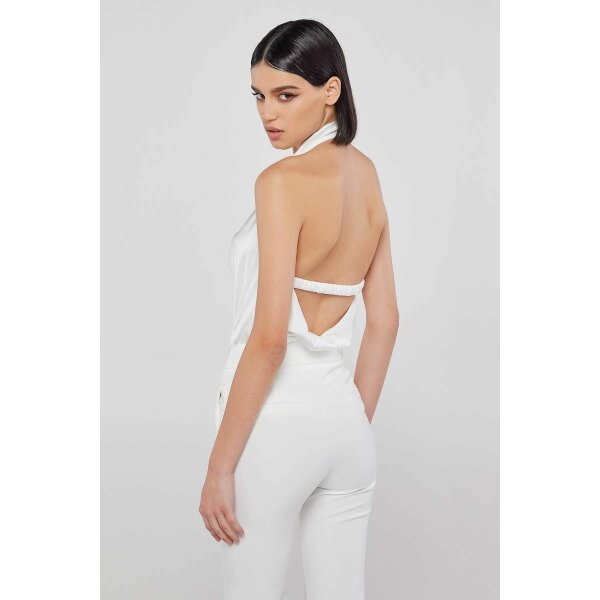 mind_matter31805 Εξώπλατη σατέν Λευκή μπλούζα ντραπέ EMILIA Mind Matter 2023S015 - Image 1