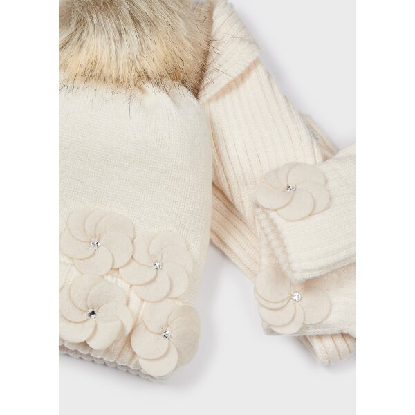 set-3-temakhion-plekto-koritsi-mpez-XL-5 ΠΑΙΔΙΚΟ ΣΕΤ ΣΚΟΥΦΟΣ ΚΑΣΚΟΛ ΜΠΕΖ  MAYORAL 13-10597-012 - Image 2