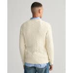 Ανδρικό Πλεκτό GANT COTTON CABLE C-NECK 8050601 Εκρού - Image 3