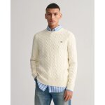 Ανδρικό Πλεκτό GANT COTTON CABLE C-NECK 8050601 Εκρού - Image 5