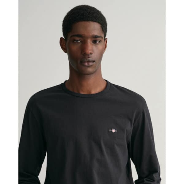 Ανδρικό Πλεκτό Λαιμόλοψη  GANT CLASSIC COTTON 8030561 Μαύρο - Image 3