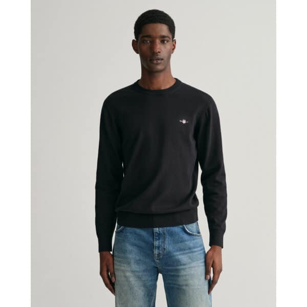 Ανδρικό Πλεκτό Λαιμόλοψη  GANT CLASSIC COTTON 8030561 Μαύρο - Image 5