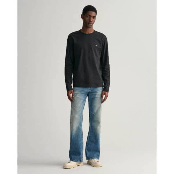 Ανδρικό Πλεκτό Λαιμόλοψη  GANT CLASSIC COTTON 8030561 Μαύρο - Image 6