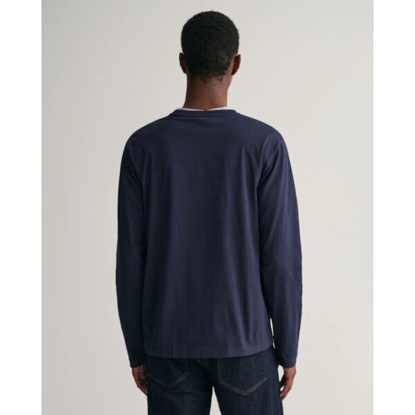 time__1680180926__202302-2004049-433-model-bv-1 Ανδρική Μπλούζα GANT REG SHIELD LS 2004049 Μπλε - Image 3