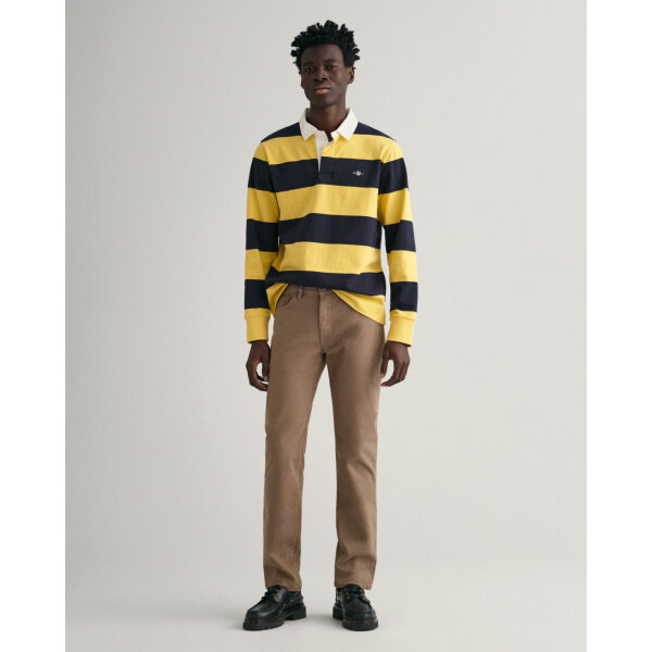 time__1680183051__202302-1000262-261-model-fv-1 Ανδρικό Παντελόνι Τζιν GANT SLIM DESERT 1000262  Καφέ - Image 1