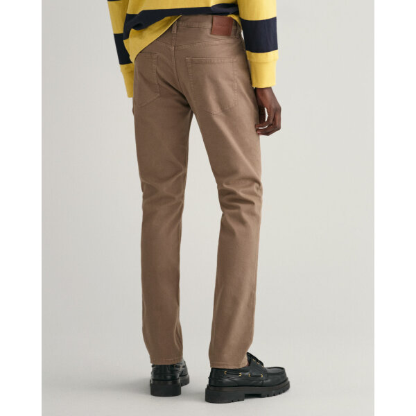 time__1680183064__202302-1000262-261-model-bv-1 Ανδρικό Παντελόνι Τζιν GANT SLIM DESERT 1000262  Καφέ - Image 6