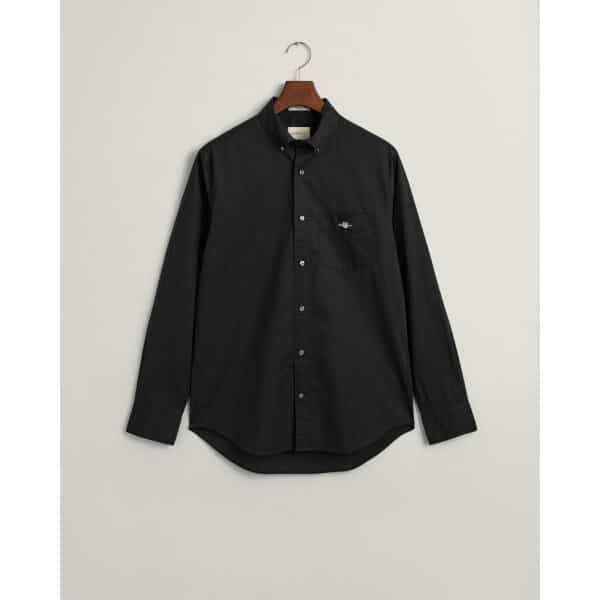 time__1682590541__202302-3000100-005-flat-fv-1 (1) Ανδρικό Πουκάμισο GANT REG POPLIN 3000100 Μαύρο - Image 1