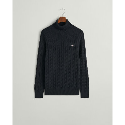 Ανδρικό Ζιβάγκο GANT COTTON CABLE TURTLE C-NECK 8050607 Μαύρο