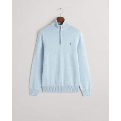 Ανδρικό Πλεκτό Λουπέτο GANT CASUAL COTTON HALFZIP Γαλάζιο
