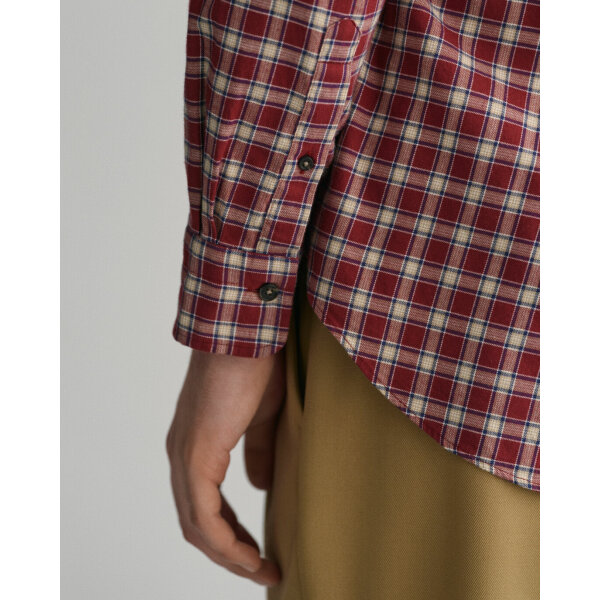Ανδρικό Πουκάμισο Φανέλα GANT REG MICRO TARTAN 3230213 Μπορντώ - Image 7