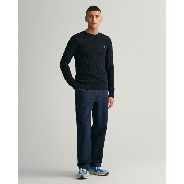 Ανδρικό Πλεκτό GANT COTTON CABLE C-NECK 8050601 Μπλε - Image 4