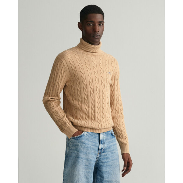 Ανδρικό Ζιβάγκο GANT COTTON CABLE TURTLE C-NECK 8050607 Μπεζ - Image 2