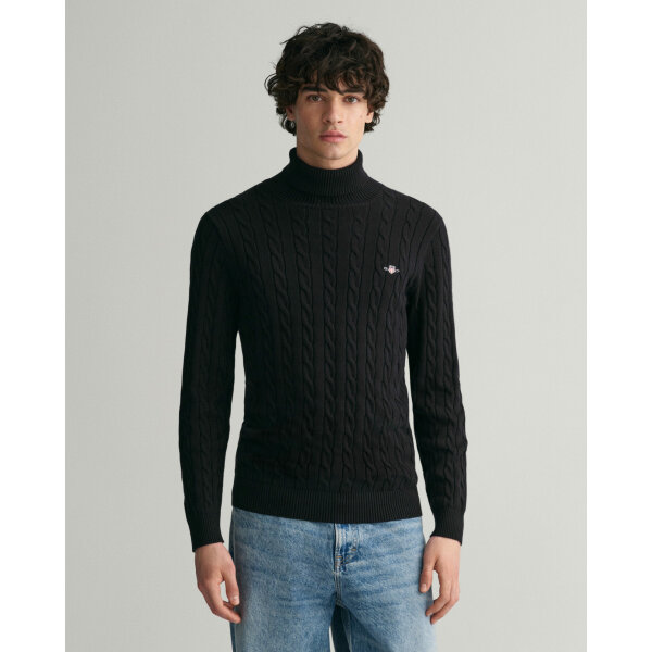 Ανδρικό Ζιβάγκο GANT COTTON CABLE TURTLE C-NECK 8050607 Μαύρο - Image 2