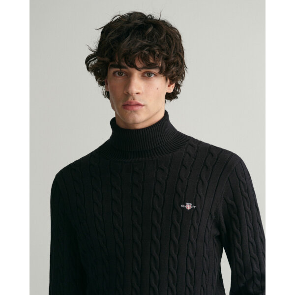 Ανδρικό Ζιβάγκο GANT COTTON CABLE TURTLE C-NECK 8050607 Μαύρο - Image 5
