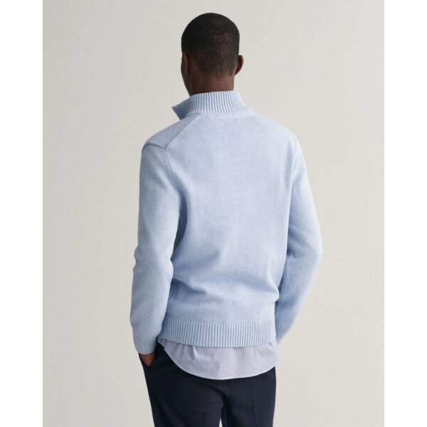 Ανδρικό Πλεκτό Λουπέτο GANT CASUAL COTTON HALFZIP Γαλάζιο - Image 3