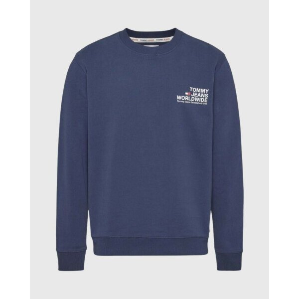 tommy-hilfiger-dm0dm17780c87-jersey-manga-larga-hombre-azul Ανδρική Φούτερ TOMMY JEANS DM0DM17780 GRAPHIC CREW Μπλε - Image 1