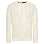Ανδρικό Πλέκτό TOMMY JEANS DM0DM15059 REG CABLE SWEATER Εκρού