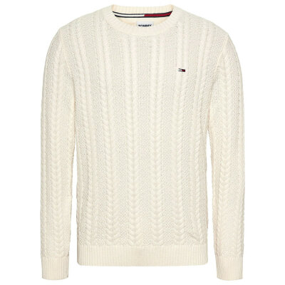 Ανδρικό Πλέκτό TOMMY JEANS DM0DM15059 REG CABLE SWEATER Εκρού