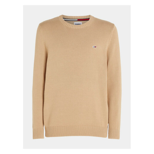 tommy-jeans-andriko-poulover-makrimaniko-mpez Ανδρικό Πλέκτό TOMMY JEANS DM0DM11856 ESSENTIAL CREW SWEATER Μπεζ - Image 2