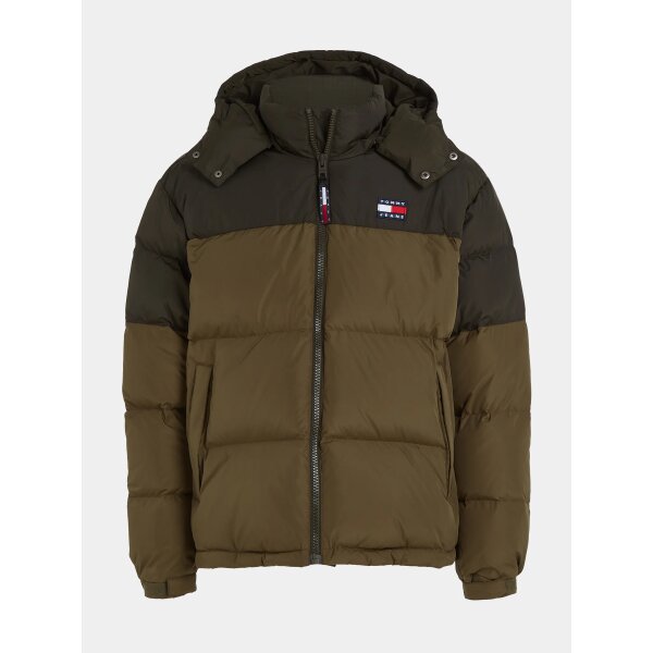 tommy-jeans-mpouphan-poupoulenio-dm0dm17482-prasino-regular-fit-0000302798179 Ανδρικό Μπουφάν TOMMY JEANS DM0DM17482 ALASKA COLORBLOCK PUFFER Λαδί - Image 1