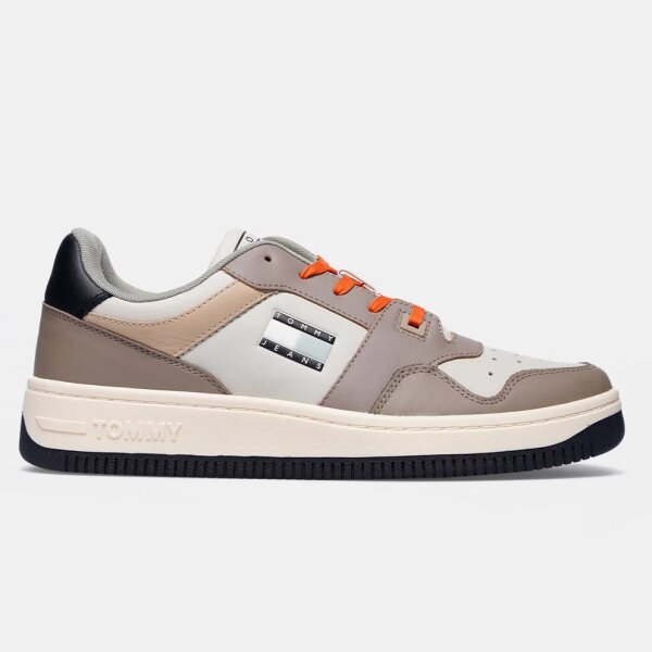 tommy-jeans-tjm-basket-premium-color Ανδρικό Παπούτσι TOMMY JEANS EM0EM01256 BASKET PREMIUM Εκρού - Image 1