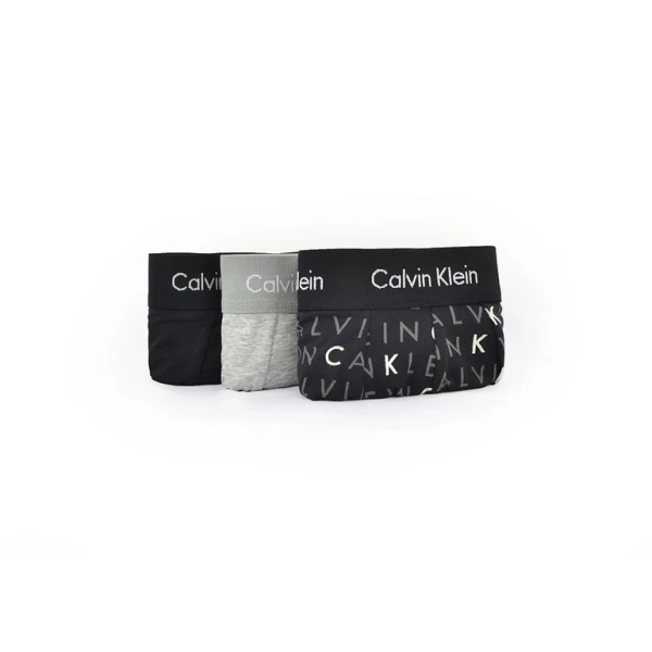 Ανδρικά εσώρουχα CALVIN KLEIN LOW RISE TRUNK 3PK U2664G Μαύρο  Γκρί - Image 4