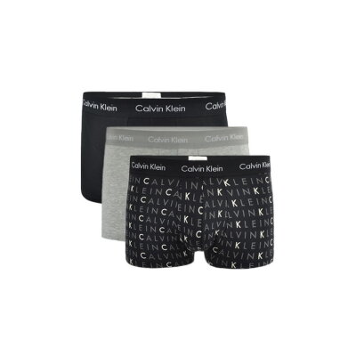 Ανδρικά εσώρουχα CALVIN KLEIN LOW RISE TRUNK 3PK U2664G Μαύρο Γκρί