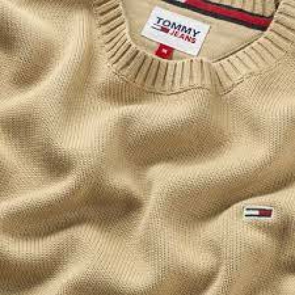 αρχείο λήψης (1) Ανδρικό Πλέκτό TOMMY JEANS DM0DM11856 ESSENTIAL CREW SWEATER Μπεζ - Image 3