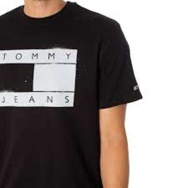 Ανδρική Μπλούζα TOMMY JEANS DM0DM17715 CLSC SPRAY FLAG Μαύρο - Image 3