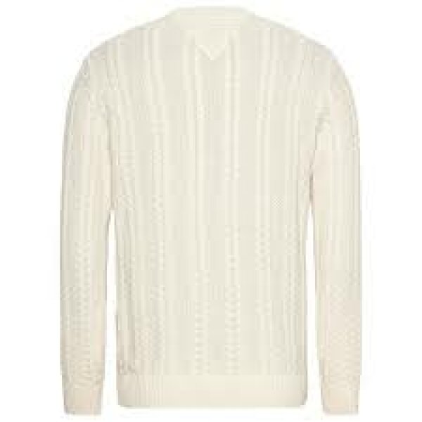 αρχείο λήψης (5) Ανδρικό Πλέκτό TOMMY JEANS DM0DM15059 REG CABLE SWEATER Εκρού - Image 2