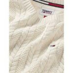 Ανδρικό Πλέκτό TOMMY JEANS DM0DM15059 REG CABLE SWEATER Εκρού - Image 3