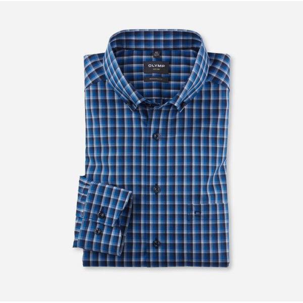 Ανδρικό Πουκάμισο OLYMP MODERN FIT Καρό 12744419 Μπλε - Image 1