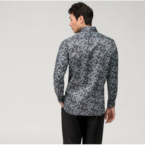 Ανδρικό Πουκάμισο OLYMP Luxor modern fit 13204468  Μαύρο Γκρι - Image 3