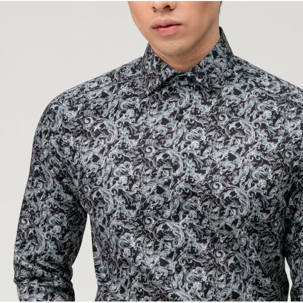 Ανδρικό Πουκάμισο OLYMP Luxor modern fit 13204468  Μαύρο Γκρι - Image 4