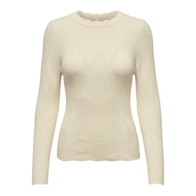 Γυναικεία μπλούζα πλεκτή Εκρού ONLY ONLMAI LS STRUCT O-NECK 15294463