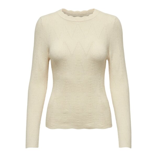 15294463_4232764_front Γυναικεία μπλούζα πλεκτή Εκρού ONLY ONLMAI LS STRUCT O-NECK 15294463 - Image 1
