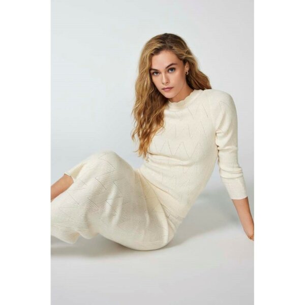 15294463_4232764_front full Γυναικεία μπλούζα πλεκτή Εκρού ONLY ONLMAI LS STRUCT O-NECK 15294463 - Image 3
