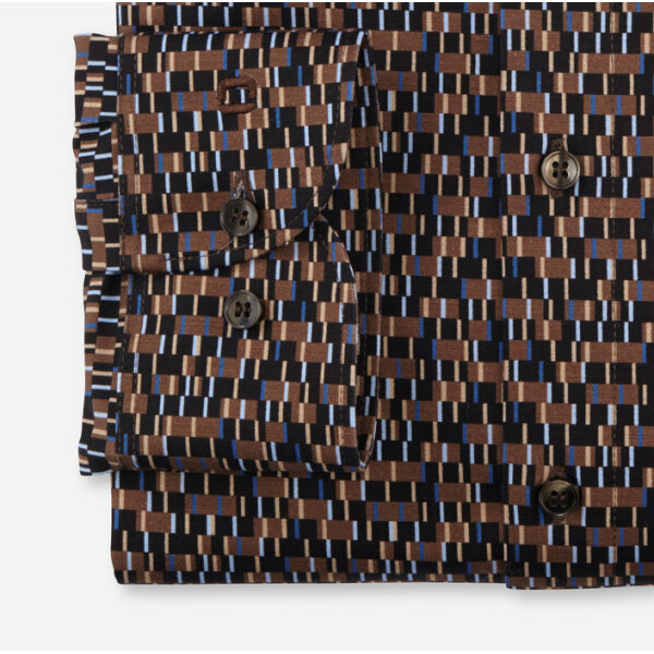 Ανδρικό Πουκάμισο OLYMP Level Five body fit 20504428 Μαύρο Καφέ - Image 5