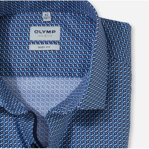 Ανδρικό Πουκάμισο OLYMP Level Five body fit 21204418 Μπλε Μαύρο - Image 2
