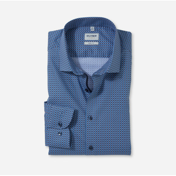 21204418-706x700 Ανδρικό Πουκάμισο OLYMP Level Five body fit 21204418 Μπλε Μαύρο - Image 1