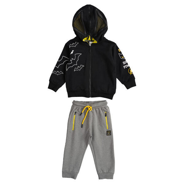 Παιδική Φόρμα με Ζακέτα για Αγόρι Μαύρο 1-5 Ετών 232-1026 - Image 1