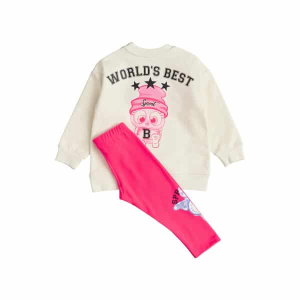 Παιδικό Σετ Κολάν για Κορίτσι 1-5 Ετών Εκρού 232-2010 - Image 3