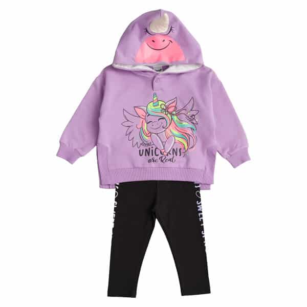 232-2028 LILAC A Παιδικό Σετ Κολάν για Κορίτσι 1-5 Ετών Μώβ Unicorn 232-2028 - Image 1