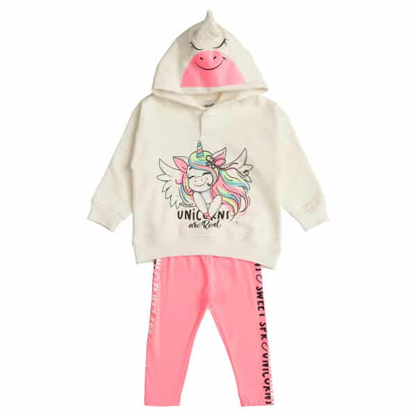 232-2028 OFF WHITE A Παιδικό Σετ Κολάν για Κορίτσι 1-5 Ετών Εκρού Unicorn 232-2028 - Image 1
