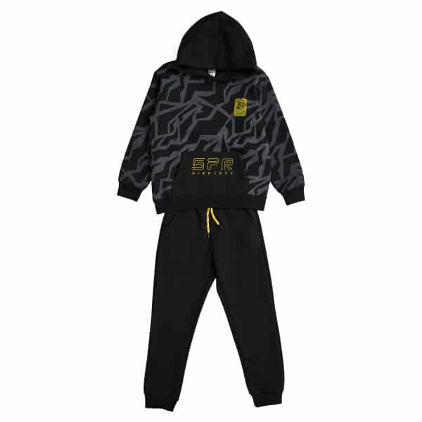 232-3019 BLACK A Παιδική φόρμα Αγόρι 6-16 Ετών Με Κουκούλα Sprint 232-3019 - Image 1