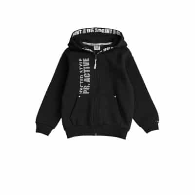 Παιδική Ζακέτα με Κουκούλα Μαύρή Αγόρι 6-16 Ετών  Sprint 232-3053