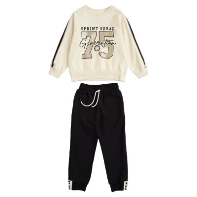 Παιδική Φόρμα  για Κορίτσι 6-16 Ετών Εκρού Μαύρο Sprint 232-4010