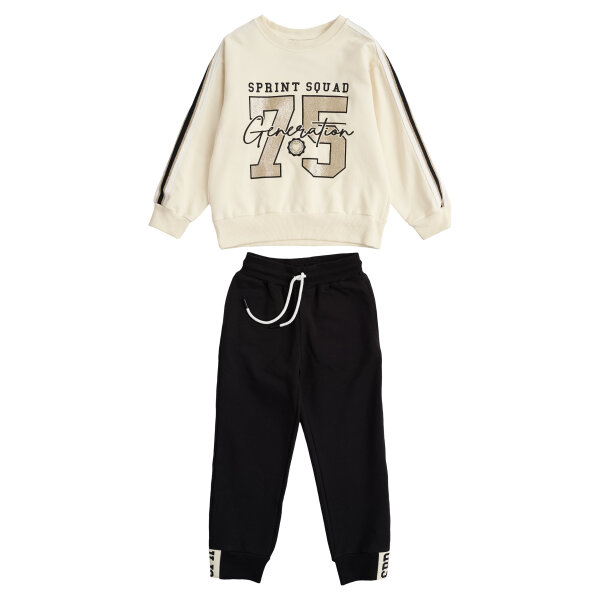 Παιδική Φόρμα  για Κορίτσι 6-16 Ετών Εκρού Μαύρο Sprint 232-4010 - Image 1