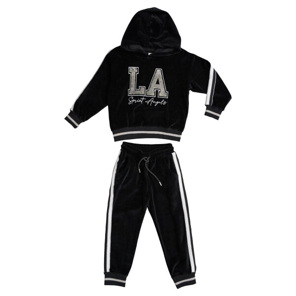 232-4046 BLACK A Παιδική Φόρμα με Κουκούλα για Κορίτσι 6-16 Ετών Μαύρο Sprint 232-4046 - Image 1